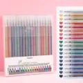 Professional 18-color glitter gel pen set with 1.0mm fine tip for creative journaling - Pull-Cap Style / 18 Colors/Pack