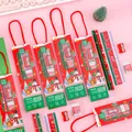 Festive Christmas themed 5-in-1 stationery set gift box with pencils and ruler for kids - Christmas Series