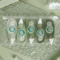 Set of 5 green high-viscosity dot glue tape rollers for stationery and scrapbooking - 5 Units (30M Total) / Gradient Green