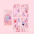 Set of cute anime girl dress-up stickers with 4 sheets for scrapbooking and planner deco - 4pcs / Loli Princess