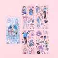 Kawaii anime girl stickers set with angel and demon themes for creative journaling - 4pcs / Angel and Demon