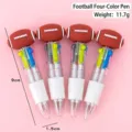 Mini penna a sfera a scatto a 4 colori a forma di pallone da rugby per gli studenti - Stile Rugby
