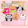 Lindos abanicos de mano de animales de dibujos animados con diseños de panda - Single-Sided Print with Plastic Handle / Serie de Animales
