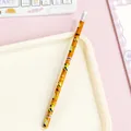 HB pencil featuring a yellow volleyball pattern and white eraser for student stationery - Volleyball / Orange