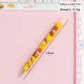 Yellow cartoon fox retractable gel pen, 14cm length and 6.5g lightweight - Yellow Little Fox / 0.5mm