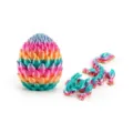 Detail of 3D printed silk candy gradient dragon egg and flexible articulated dragon - Dragon Egg Set / Silk Candy