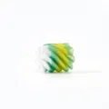 Macro detail of a 3D printed stress relief toy with green gradient spiral texture - 2.5CM Round Crystal Forest Twist Fidget