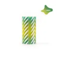 Detailed view of a green and yellow gradient 3D printed lattice structure fidget toy column - 4.5CM Cylindrical Crystal Forest Twist Fidget