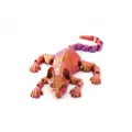 Macro detail of 3D printed articulated cat with iridescent red gold purple finish - 22cm Siamese Cat (3D-Siamese Cat) / Red Gold Purple