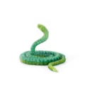 Vista detallada de la textura impresa en 3D de esta cobra verde articulada flexible - Bosque de Nebulosa