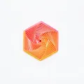 Detail view of a 3D printed fractal fidget hexagon toy in vibrant orange gradient. - Fantasy Orange (Small) / Small (8.2x4.2cm)