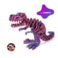 Detailed macro view of a 3D printed T-Rex skeleton toy in laser purple - T-Rex Skeleton (Laser Purple) / 17cm