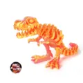 Macro detail of a vibrant 3D printed T-Rex skeleton dinosaur ornament in Fantasy Orange - T-Rex Skeleton (Fantasy Orange) / 17cm