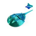 Detailed 3D printed articulated horseshoe crab fidget toy in vibrant laser green finish - Horseshoe Crab (Laser Green)