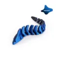 Juguete de anguila articulado impreso en 3D en azul oscuro metálico con juntas móviles - Anguila de 9CM (Azul Oscuro)
