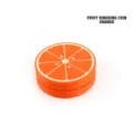 Orange slice 3D printed magnetic fidget coin for stress relief and EDC sensory play - Orange