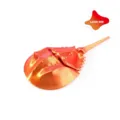 3D printed horseshoe crab movable joint toy with metallic laser red silk finish - Horseshoe Crab (Laser Red)