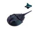 3D printed articulated horseshoe crab desktop toy in Nebula Black iridescent finish - Horseshoe Crab (Nebula Black)
