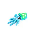 Juguete fidget calamar articulado impreso en 3D con juntas flexibles de colores - Estilo Invierno - Degradado Azul Verde
