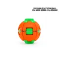 Balle anti-stress rotative imprimée en 3D en PLA vert néon et orange pressable - Balle de Rotation à Pression / Vert Néon et Orange