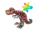 3D printed iridescent T-Rex skeleton articulated toy with marble bone accessory - T-Rex Skeleton (Dazzling No.1) / 17cm