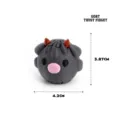 Grey 3D printed goat twist fidget toy with red horns and pink nose animal stress relief - Goat Twist Fidget