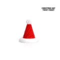 3D printed red and white Christmas hat twist fidget toy for holiday stress relief - 3.58x4cm