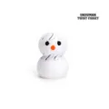 A white 3D printed snowman twist fidget toy designed for stress relief and holiday fun - 2.62x3.65cm