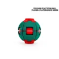 Balle rotative pressable en impression 3D jouet anti-stress rouge et vert turquoise - Balle de Rotation à Pression / Rouge et Vert Turquoise