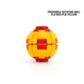 Balle rotative de fidget imprimée en 3D rouge et jaune en filament PLA de qualité - Balle de Rotation à Pression / Rouge Jaune