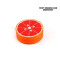 3D printed grapefruit fruit fidget coin with magnetic clicker and tactile rotation edc - Grapefruit