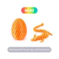 Seidenorangenes 3D-gedrucktes Drachenei 8,5cm und Gelenk-Edelsteindrache 22cm Set - Edelstein-Drachen-Set / 8,5cm Drachenei / Seidenorange