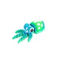 Juguete de calamar articulado impreso en 3D con degradados azul y verde - Estrella de Seda - Verde Metálico