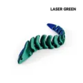 Juguete de anguila articulada impresa en 3D en un vibrante acabado metálico verde láser - Anguila de 9CM (Verde Láser)