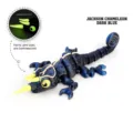 Articulated 3D printed Jackson Chameleon toy in dark blue with glow-in-the-dark eyes - Mini / Dark Blue