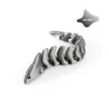 Adorno de juguete de criatura marina de anguila articulada en 3D en gris seda metálico - Anguila de 9CM (Plata Satinada)
