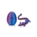 3D-gedrucktes Drachenei-Set in Laser-Lila mit 22 cm Kristall-Drachenfigur - Edelstein-Drachen-Set / 8,5cm Drachenei / Laser Lila