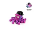 3D printed articulated pirate octopus toy with purple gradient and black hat ornament - Pirate sailor (la la land)