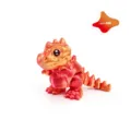 Close-up of 3D printed T-Rex dinosaur toy with metallic laser red finish. - Laser Red / Mini