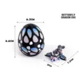 3D printed multi-color butterfly dragon toy set with matching egg shell figure display - Butterfly Dragon Egg Set