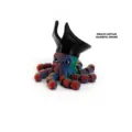 Articulated 3D printed pirate octopus toy in vibrant rainbow colors for desktop display - Pirate captain (symphony engine)