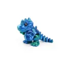 3D printed T-Rex dinosaur toy with metallic laser blue-green gradient finish - Laser Green / Mini