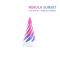 Nahaufnahme des spiralförmigen 3D-Druck-Fidget-Toys mit Nebula Sunset-Farbverlauf - PLA Weiß + Nebula Sunset