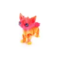 Vista detallada de una figura de chihuahua diablo impresa en 3D rosa y amarillo - Amanecer de Nebulosa
