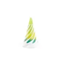 Makro-Detail eines 3D-gedruckten Spiral-Fidget-Spielzeugs in Weiß und Nebelwaldgrün - PLA Weiß + Nebula Forest