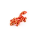 Articulated 3D printed crystal dragon ornament in metallic laser red and gold finish - Crystal Horned Dragon / 12cm / Laser Red
