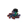 Articulated 3D printed pirate octopus toy with colorful rainbow gradient and black hat ornament - Pirate sailor (symphony engine)