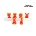 Detailansicht der 3D-gedruckten Frühlingshunde-Figuren im Crystal Sunrise Farbverlauf - 弹簧小狗组合(水晶日出) / 6-Teiliges Set