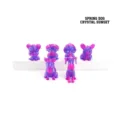 Gruppe von 3D-gedruckten Hundefiguren in lila und rosa transparenten Farben - 弹簧小狗组合(水晶日落) / 6-Teiliges Set