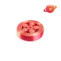 Primo piano di un fidget toy circolare stampato in 3D con ingranaggi in rosso laser - 行星指尖陀螺(镭射红)